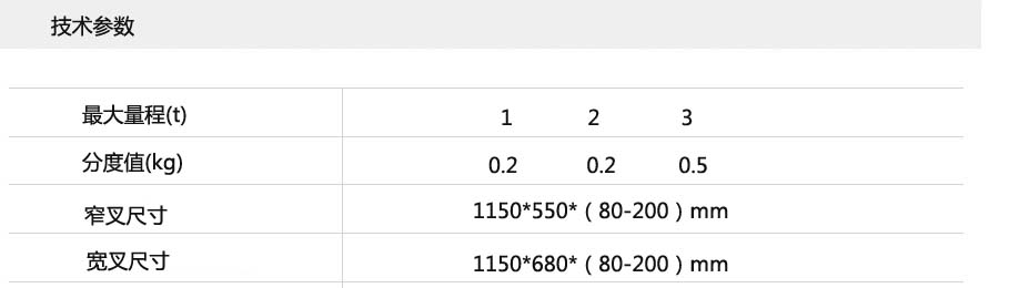 電子叉車秤參數