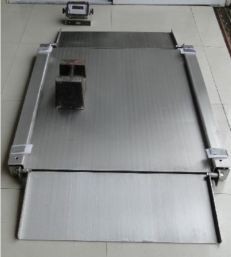 1噸超低台麵小地磅定製 1t斜坡不鏽鋼（gāng）平台秤